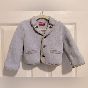 Baby blue blazer - wool super warm and  cuter baby blue European style.